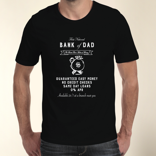 Bank of Dad Men's Cotton Neck T-Shirt (Dark)