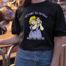 Cats Don't Talk To Police Unisex Retro Unisex Tee